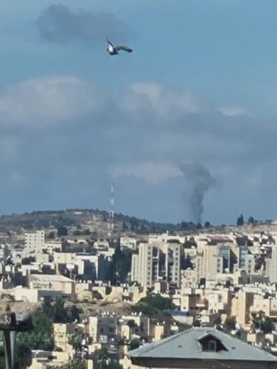 A missile landed near the occupied city of Jerusalem.