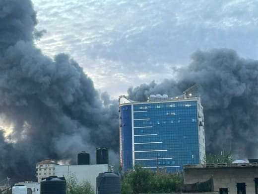 The Palestine Tower was completely blown up