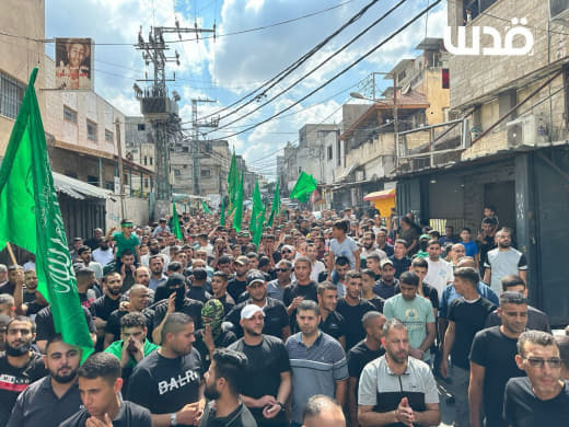 A march in Tulkarm denouncing the Israeli aggression on Gaza