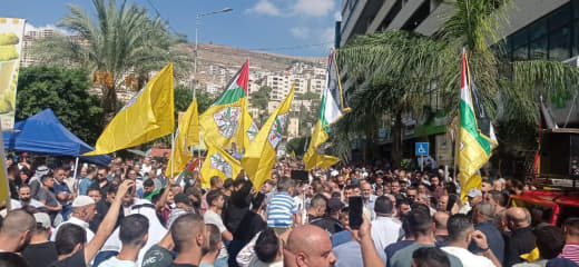 Two massive marches in Nablus in support of Gaza.