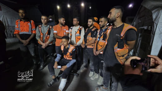 Civil defense crews in northern Gaza