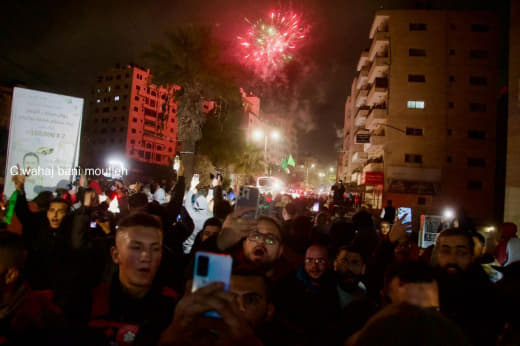 Scenes from the release of prisoners from occupation prisons