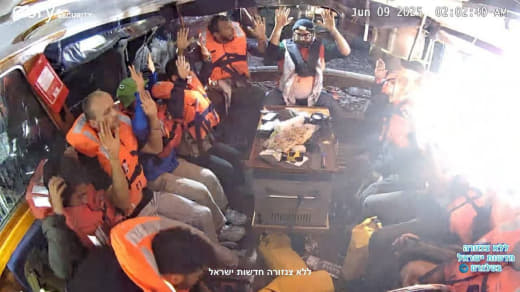 #Follow | The last photo of the crew of the ship Madeleine, which was seized by the occupation army in international wat