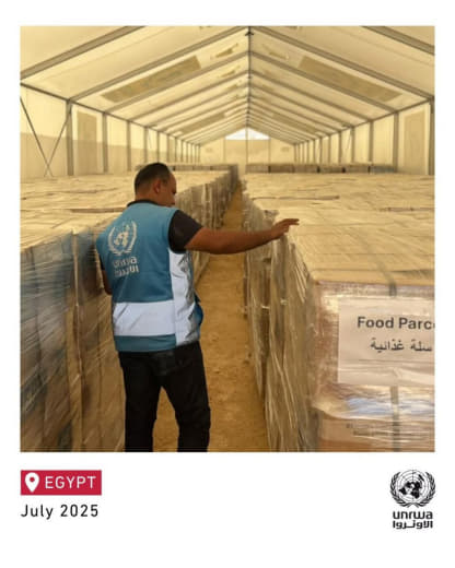 UNRWA: We have enough food for the people of Gaza to last more than 3 months stored in warehouses, one of which is in Al