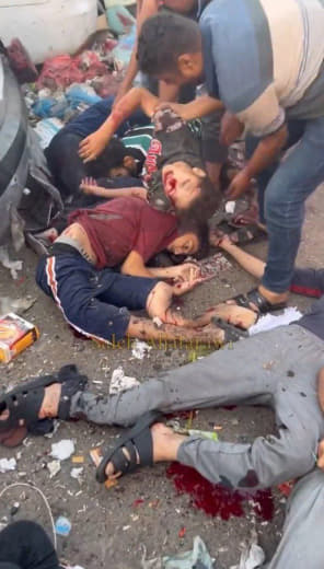 Warning! Very Strong Footage not for the faint of heart! 💔🇵🇸Countless children and civilians were killed in an Israeli a