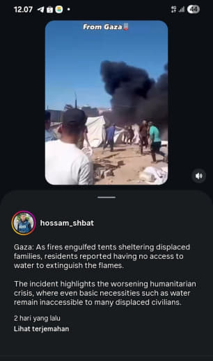 10 June 2026 In Gaza, as fires consumed tents sheltering displaced families, residents reported having no access to wate