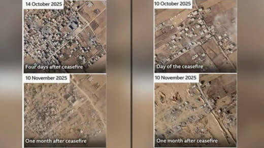 BBC satellite image analysis: ▫️The Israeli military has destroyed more than 1,500 buildings in areas of the Gaza Strip 