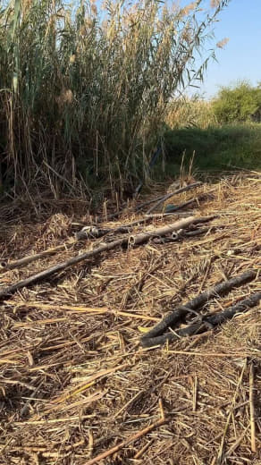 Settlers destroy a water transmission line for a farmer in Khirbet al-Deir in the northern Jordan Valley