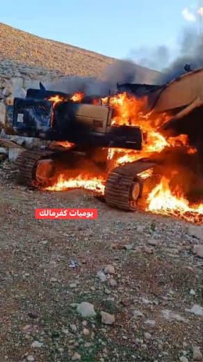 Settlers burn property and write hostile slogans north of Kafr Malek, east of Ramallah.