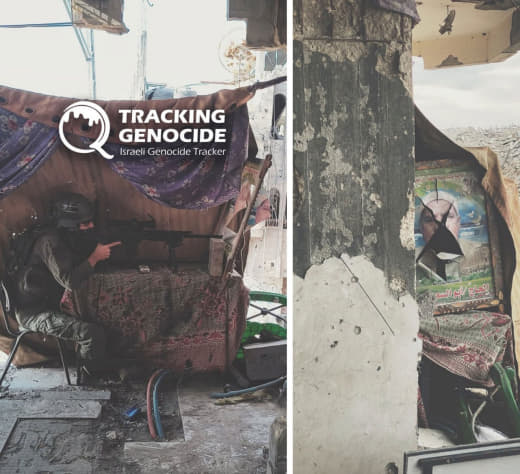 An Israeli sniper showed off his 'cool' sniping nest in Gaza, which he set up inside a displaced Palestinian family's ho
