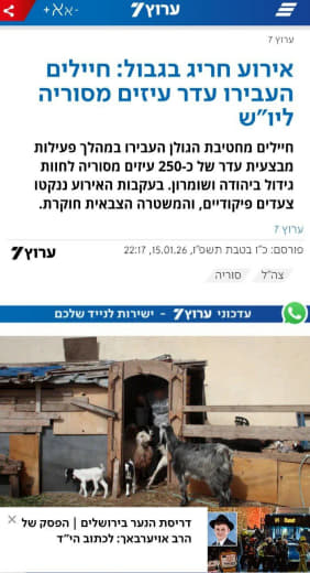 جنود إسرائيليين يسرقون قطيع أغنام من سوريا: القناة السابعة الإسرائيلية وصفته بالحدث الاستثنائي، جنود من لواء الجولان وخل
