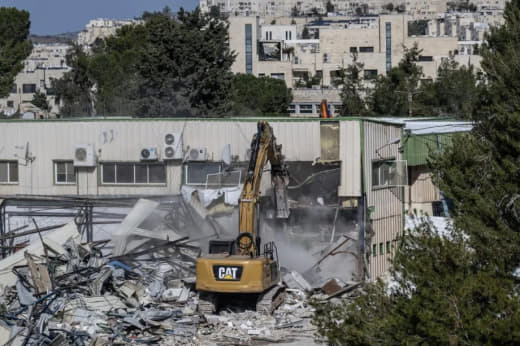 Fire erupts at UNRWA headquarters in occupied East Jerusalem after Israeli demolition A fire broke out at the UN Relief 