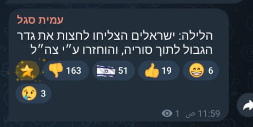 عميت سيغال: الليلة: تمكن الإسرائيليون من عبور السياج الحدودي إلى سوريا وتم إعادتهم من قبل الجيش الإسرائيلي.