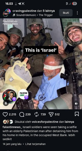 Israeli soldiers were seen taking a selfie with an elderly Palestinian man after detaining him from his home in Hebron, 