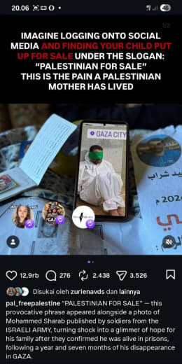 “PALESTINIAN FOR SALE” — this provocative phrase appeared alongside a photo of Mohammed Sharab published by soldiers fro