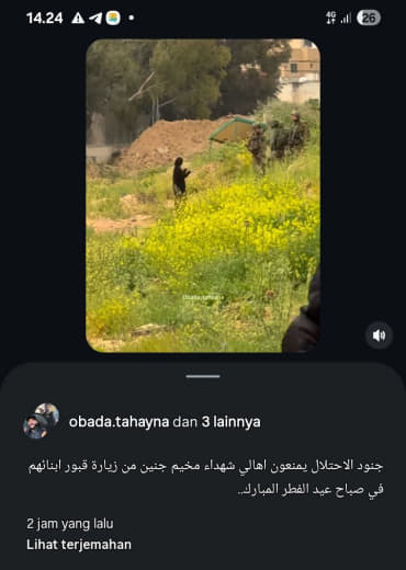 Occupation soldiers prevent the families of martyrs from the Jenin camp from visiting the graves of their sons on the mo