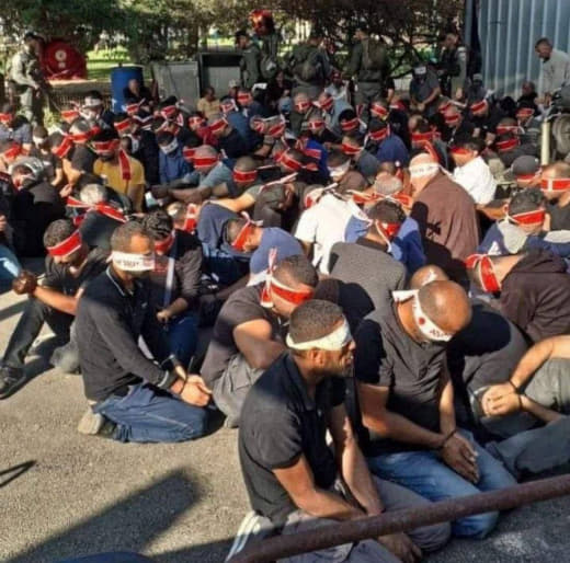 #WEST_BANK Press sources: Israeli police arrest more than 100 Palestinian workers from the West Bank from one building i