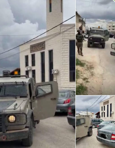 قوات الجيش  تقتحم قرية تل جنوب غرب نابلس وتمركز أمام مسجد "أبو بكر الصديق" الذي هاجمته مجموعات المستوطنين فجر اليوم.