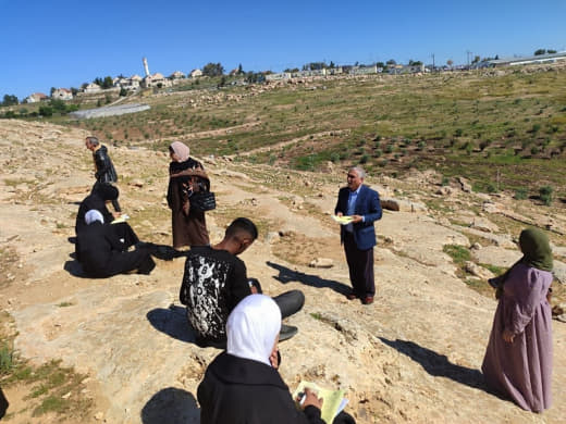 High-school students in the village of Umm Al-Kheir in Masafer Yatta, south of Hebron in the occupied West Bank, were fo