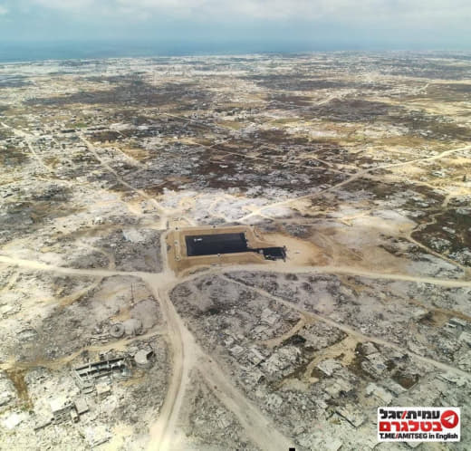 A new image of Khan Younis in southern Gaza Strip shows the construction of a new military site at the Bani Suheila roun