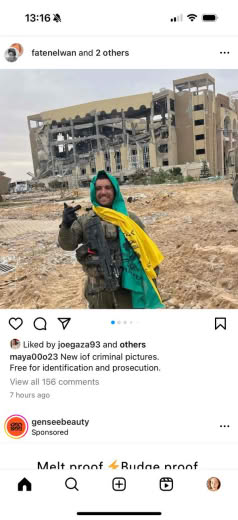 Posted 3 April 2024 on Instagram | images of IOF criminals