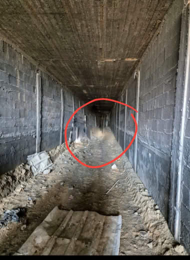 A shocking note regarding the photographic design: when enlarging the image of the tunnel that Israel claimed to have fo