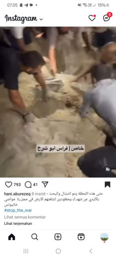 There is several people lost and some of them already found burried Posted at 02.58am Gaza time