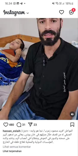 Khanyounis attack survivor Posted at 29 09 2024