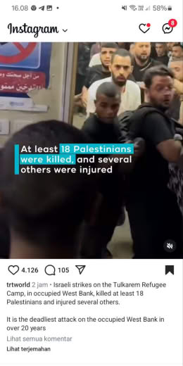 Location : Tulkarem Refugee Camp Date : 03 10 2024 Source : TRT World instagram account