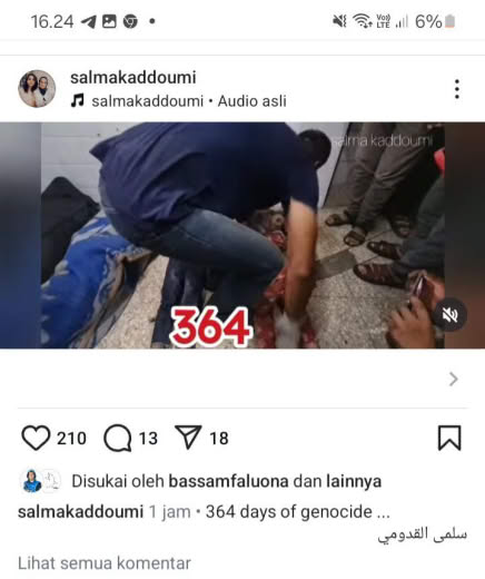 Source : Salma Kaddoumi instagram account Date of incident : 05 10 2024 Location : Gaza