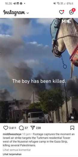 Source : Middle East Eye instagram account Date of incident : October 4, 2024 Location of incident : Al Nusairat Camp