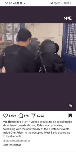 Location : Izraeli prison in the westbank Date : 07 10 2024 Source : Middle East Eye Media IG feed