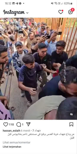 Location : Khan Younis Date : 08 10 2024 Source ; Hassan Eslaih Gazan journalist IG feed
