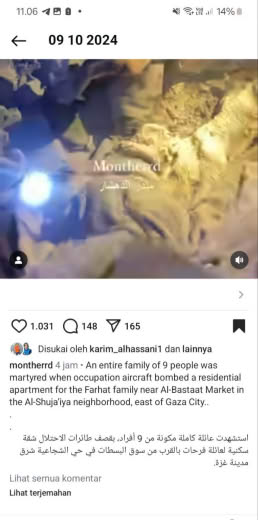 Location : Al-Shujaiyya Neighborhood, East of Gaza city Date : 09 10 2024 Source : Montherd (a civil defence worker) ins