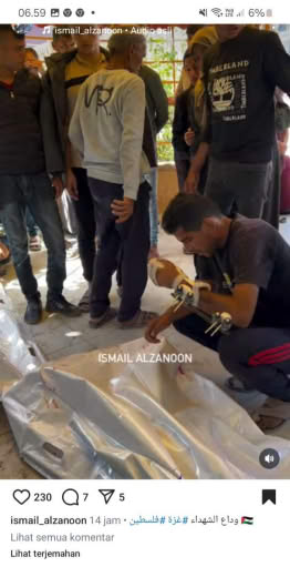 Source : Ismail Al Azanoon, Gazan journalist Date : 09 10 2024 Location : Gaza