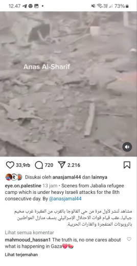 Date of crime incident : October 5-12, 2024 Source : Anas Al Sharif via Eye on Palestine Location : Jabalia, Northern Ga