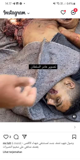 Source : Amer Sultan, a Gazan Journalist IG feed Date : October 13 2024 Location : Al Nusairat Camp