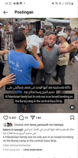 Date : October 08, 2024 Location : Bureij Camp Source : Hatem H Rawagh IG feed