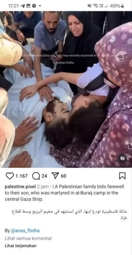 Source : Anas Fteiha, Gazan journalist IG feed Date : October 13, 2024 Location : Al Bureij Camp