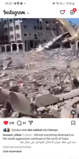Happening October 13, 2024 Shadia Abu Ghazal intersection to Abu Sharkh Roundabout, Northern Gaza Source : Hossam Shabat