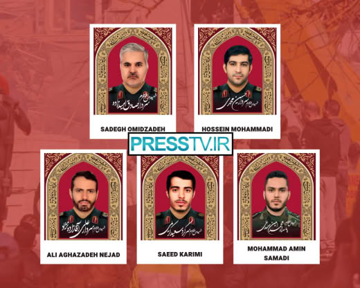 Here are the photos of five Iranian military advisors who were martyred in an Israeli strike in Damascus.