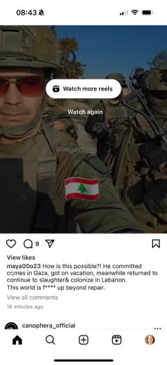 Posted 22 October 2024 on Instagram | How is this possible?! He committed crimes in Gaza, got on vacation, meanwhile ret