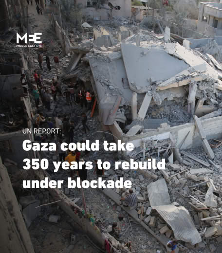 📰 A new report by the UN Conference on Trade and Development (UNCTAD) warns that it could take 350 years for Gaza to rec