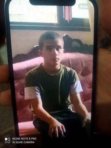 ♦️ Appeal and announcement of a missing person Awni Marwan Hamouda, an autistic patient, lost his traces yesterday in th