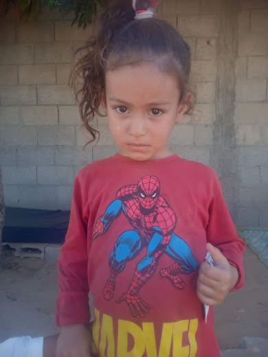 We found a girl at the desalination station on Al-Baraka Street. She was walking to the agency’s stores. She is currentl