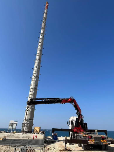 The occupation forces you to install a new crane on the beach #Rafah Southwestern Gaza Strip