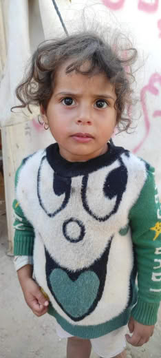 This girl is in Al-Zaytoun Camp, Nuseirat Camp Whoever knows this girl, contact her on a mobile phone