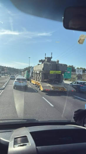 circulating A tanker carrying a Tiger armored vehicle near Umm al-Fahm, according to local sources, heading towards Jeni