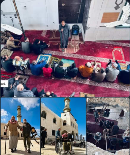 Friday prayer today from Abu Madin Mosque, southeast of Bureij camp Photo: Fadl Al-Maghari