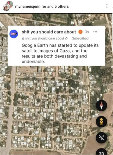 Google Earth has started to update its satellite images of Gaza.